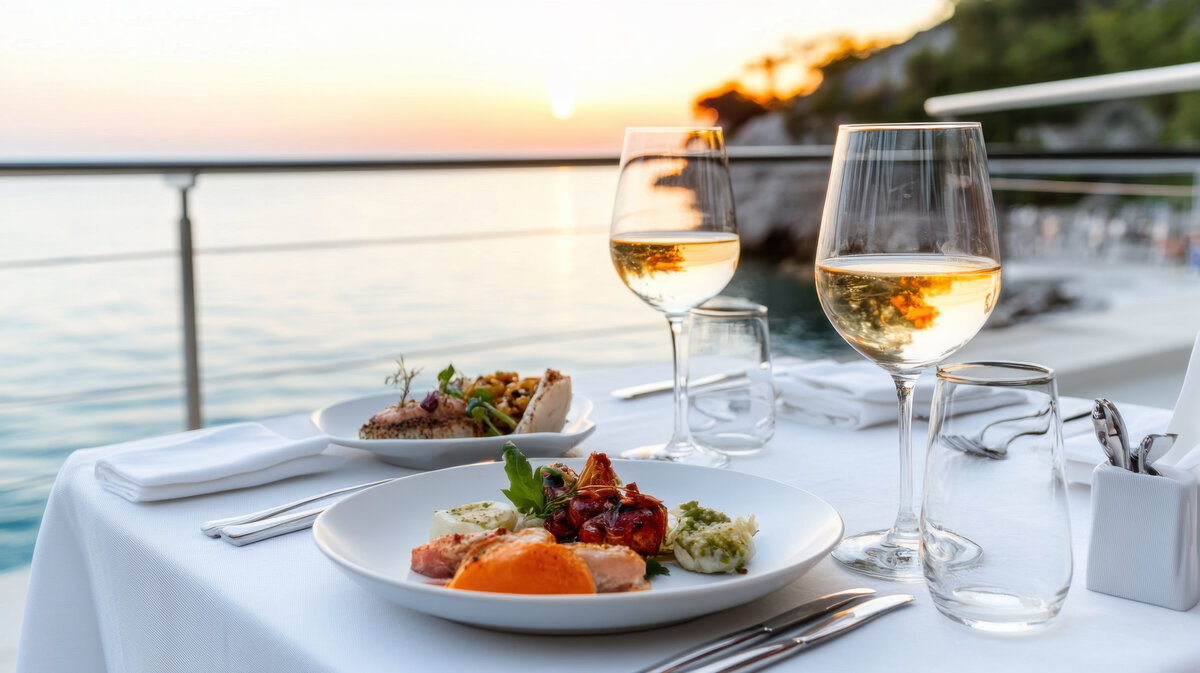 Luxury yacht wine experience